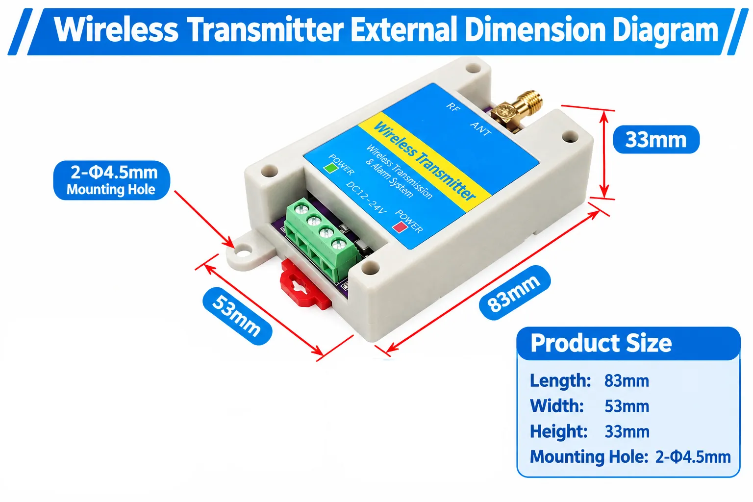 Wireless Float Switch Liquid Level Alarm System