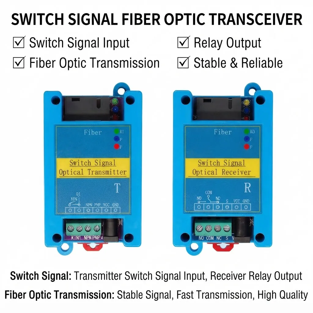 Switch Signal Fiber Optic Transceiver