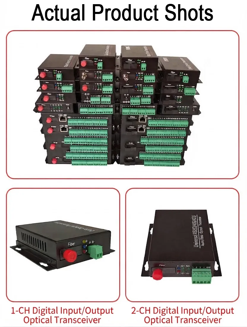 Industrial-Grade 1-32 Channel Switch Signal to Fiber Optic Converter & Transceiver