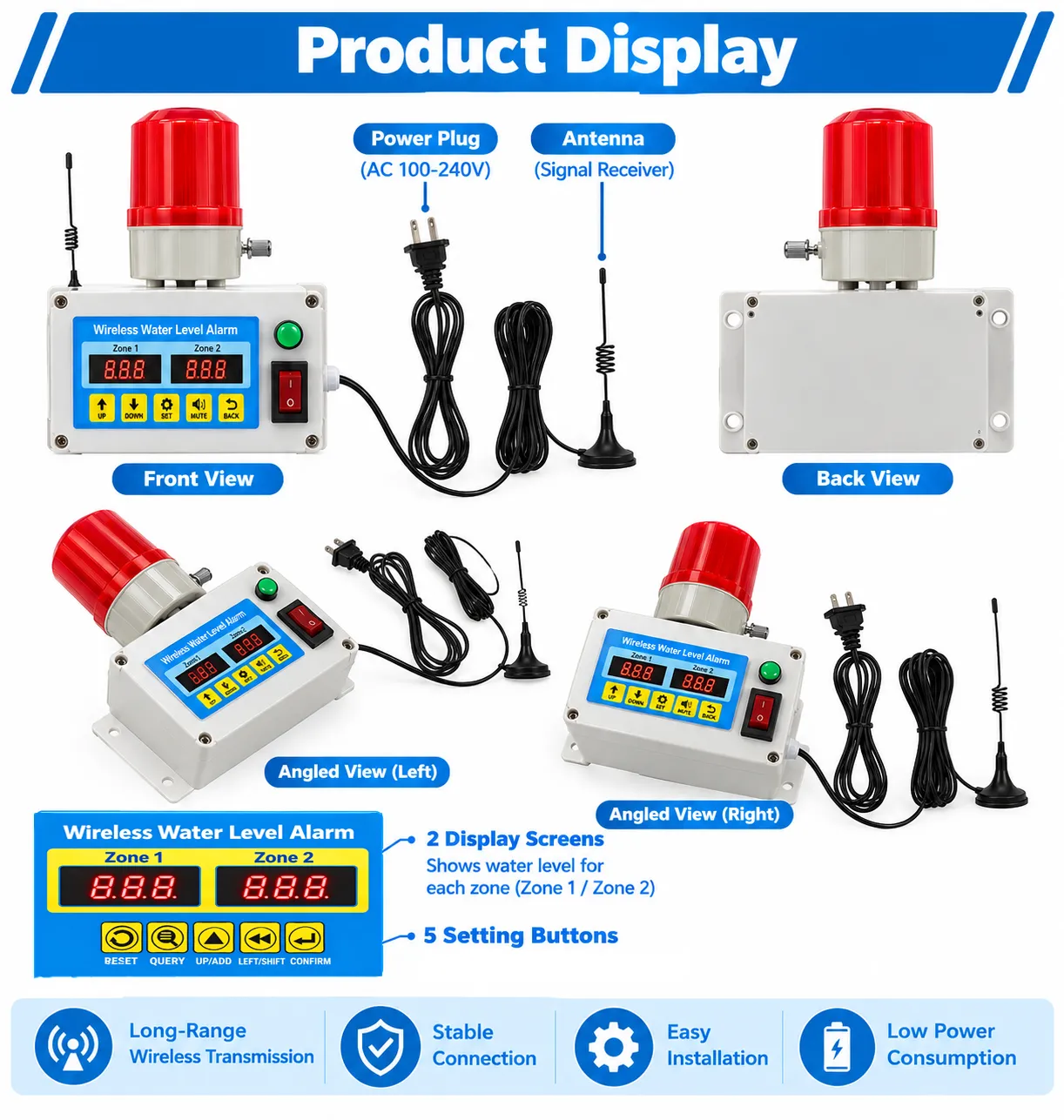 Wireless Multi-Zone Water Level Alarm