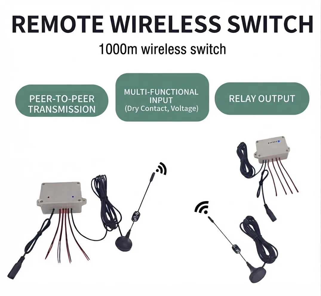 1000m Remote Wireless Switch (Peer-to-Peer Transmission & Relay Output)