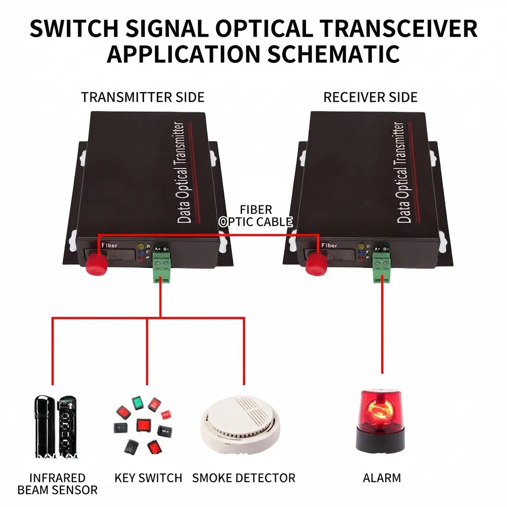 Industrial-Grade 1-32 Channel Switch Signal to Fiber Optic Converter & Transceiver